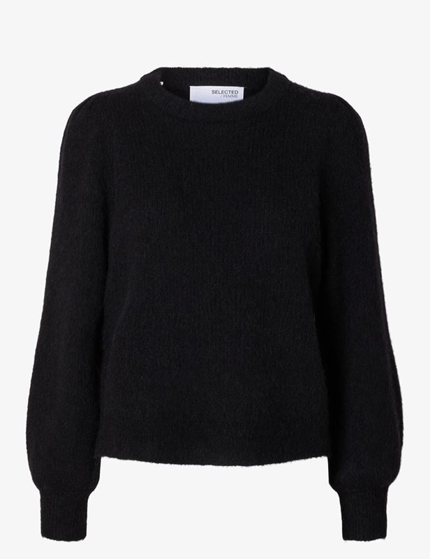 Tröjor/koftor - Slflulu Knit Rib o-neck – Black